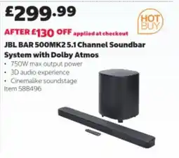 Costco Jbl bar 500mk2 5.1 channel soundbar system with dolby atmos offer