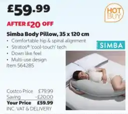 Costco Simba body pillow offer
