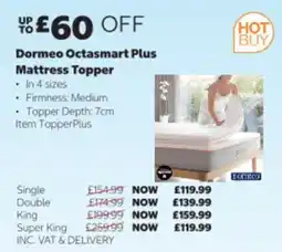 Costco Dormeo Octasmart Plus Mattress Topper offer