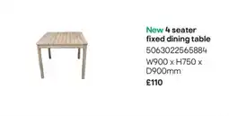 B&Q 4 seater fixed dining table offer