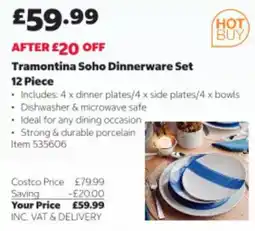 Costco Tramontina Soho Dinnerware Set offer