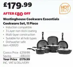 Costco Westinghouse cookware essentials cookware set offer