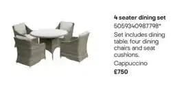B&Q 4 seater dining set offer