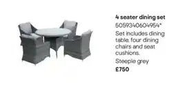 B&Q 4 seater dining set offer