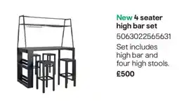B&Q New 4 seater high bar set offer