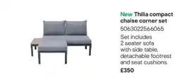 B&Q New Thilia compact chaise corner set offer