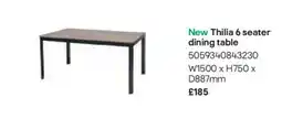 B&Q New Thilia 6 seater dining table offer