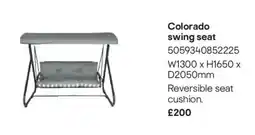 B&Q Colorado swing seat offer