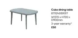 B&Q Cuba dining table offer