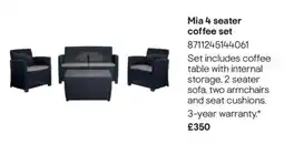 B&Q Mia 4 seater coffee set offer