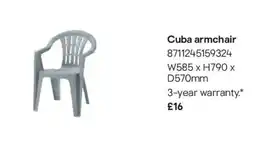 B&Q Cuba armchair offer