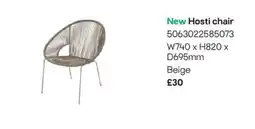 B&Q Hosti chair offer
