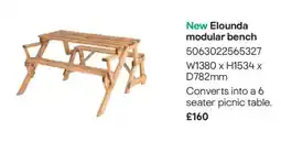 B&Q New Elounda modular bench offer