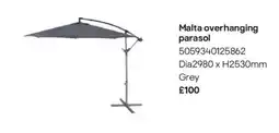 B&Q Malta overhanging parasol offer
