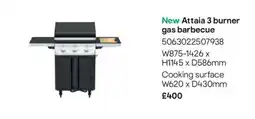 B&Q Attaia 3 burner gas barbecue offer