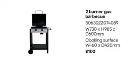 B&Q 2 burner gas barbecue offer