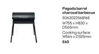 Pagoda barrel charcoal barbecue