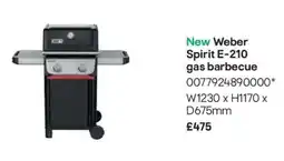 B&Q New Weber Spirit E-210 gas barbecue offer