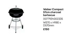 B&Q Weber compact charcoal barbecue offer