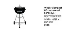 B&Q Weber compact charcoal barbecue offer