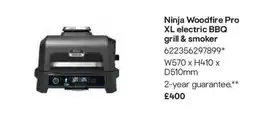 B&Q Ninja woodfire pro xl electric bbq grill & smoker offer