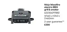 B&Q Ninja woodfire electric bbq grill & smoker offer