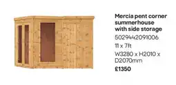 B&Q Mercia pent corner summerhouse with side storage offer