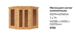 B&Q Mercia pent corner summerhouse offer