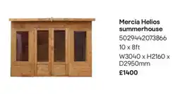 B&Q Mercia Helios summerhouse offer