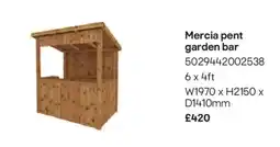 B&Q Mercia pent garden bar offer