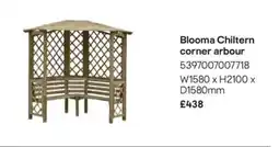 B&Q Blooma chiltern corner arbour offer