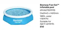B&Q Bestway Fast Set inflatable pool offer
