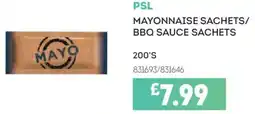 Bestway PSL Mayonnaise Sachets/BBQ Sauce Sachets offer