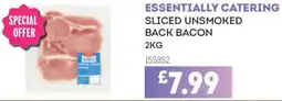 Bestway Essentially catering sliced unsmoked back bacon offer