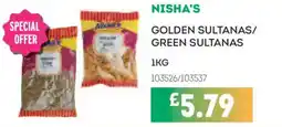 Bestway Nisha's Golden Sultanas/Green Sultanas offer