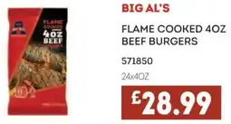 Bestway Big al's flame cooked beef burgers offer