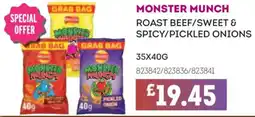 Bestway Monster munch roast beef/sweet & spicy/pickled onions offer