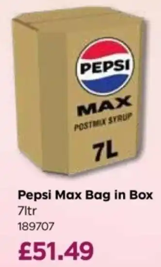 Bestway Pepsi Max Bag in Box offer