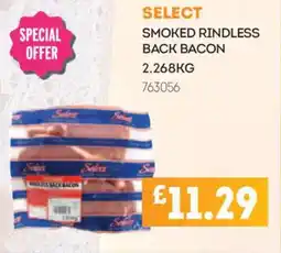 Bestway Select smoked rindless back bacon offer