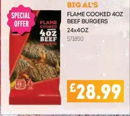 Bestway Big al's flame cooked beef burgers offer