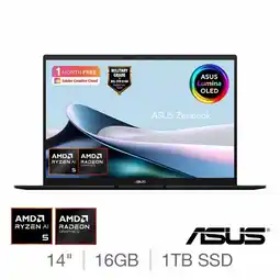 Costco ASUS Zenbook Copilot+ PC, AMD Ryzen AI 5, 16GB RAM, 1TB SSD, 14 Inch OLED Laptop, UM3406GA-QD034W offer