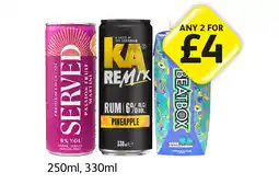 Londis Served Martini, KA Remix Rum, Beatbox Blue Razzberry offer