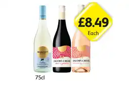 Londis Brancott Flight, Jacob's Creek Juicy & Smooth, Refreshing & Lively offer