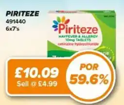 Bestway Piriteze hayfever & allergy tablets offer