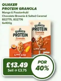 Bestway Quaker protein granola offer