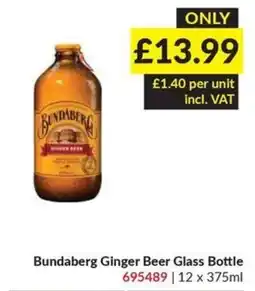 Musgrave MarketPlace Bundaberg Ginger Beer Glass Bottle offer