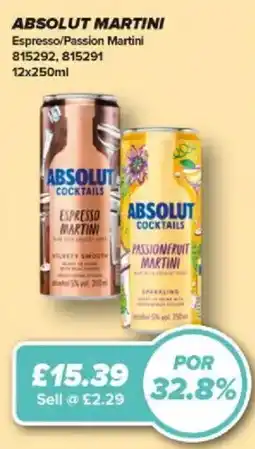 Bestway Absolut espresso martini offer