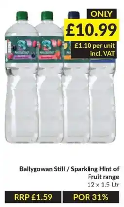 Musgrave MarketPlace Ballygowan Still / Sparkling Hint of Fruit range offer