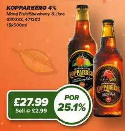 Bestway Kopparberg mixed fruit strawberry & lime offer