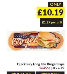 Musgrave MarketPlace Quickbury long life burger baps offer